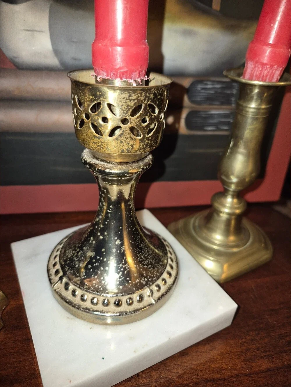 Lot of 3 Vintage  brass candlesticks feature classic designs with sturdy base